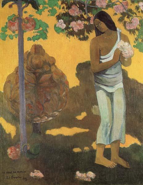 Paul Gauguin Woman with Flowers in Her Hands Spain oil painting art